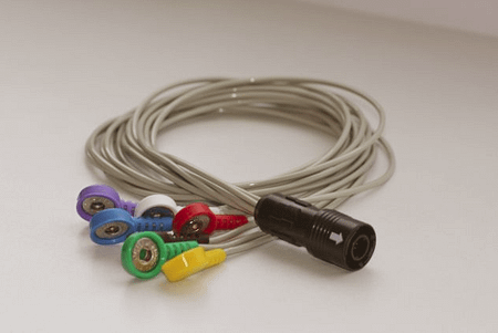 кабель пациента на 3 отведения (силиконовый провод, семипроводной, биоустойчивый, двойной экран, серый, разъем 12 контактов)  